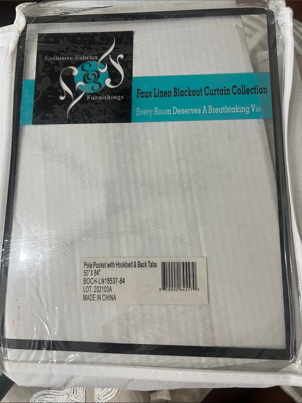 Faux Linen Blackout Curtain Panels - Teal